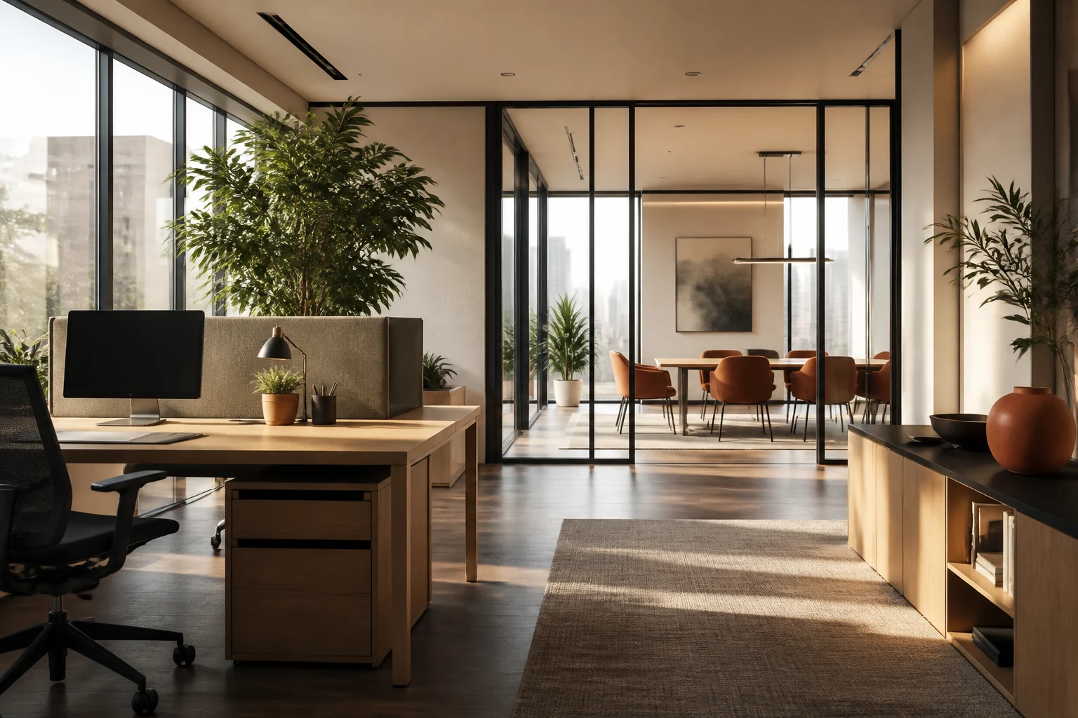 Contemporary office and meeting room
